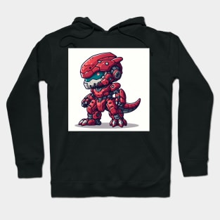 Chibi Red dinosaur robot Hoodie